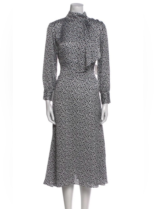 Neiman Marcus Dresses & Skirts - NWT Neiman Marcus Black and White Leopard-Print Long-Sleeve Midi Dress